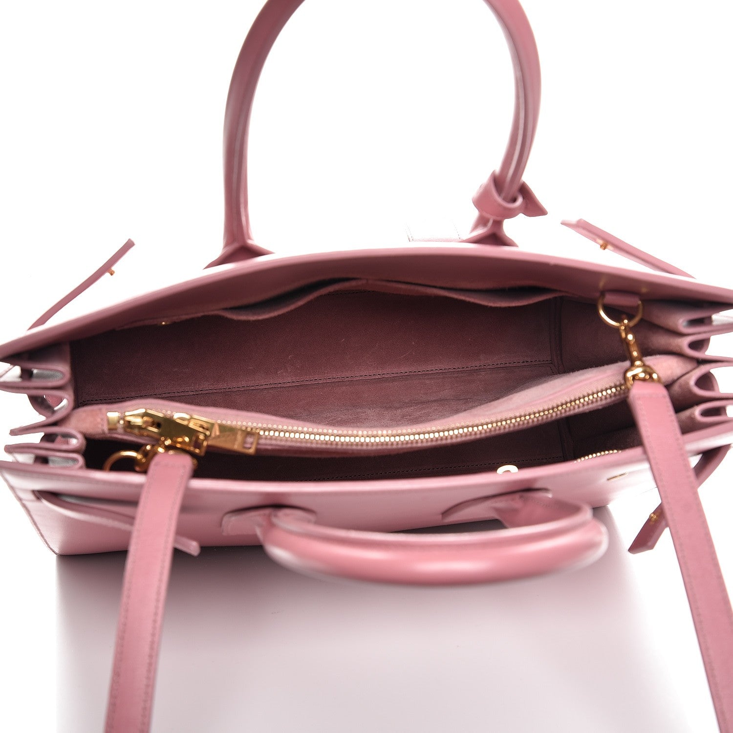 Saint Laurent Calfskin Small Sac De Jour Dark Rose 6 of 14
