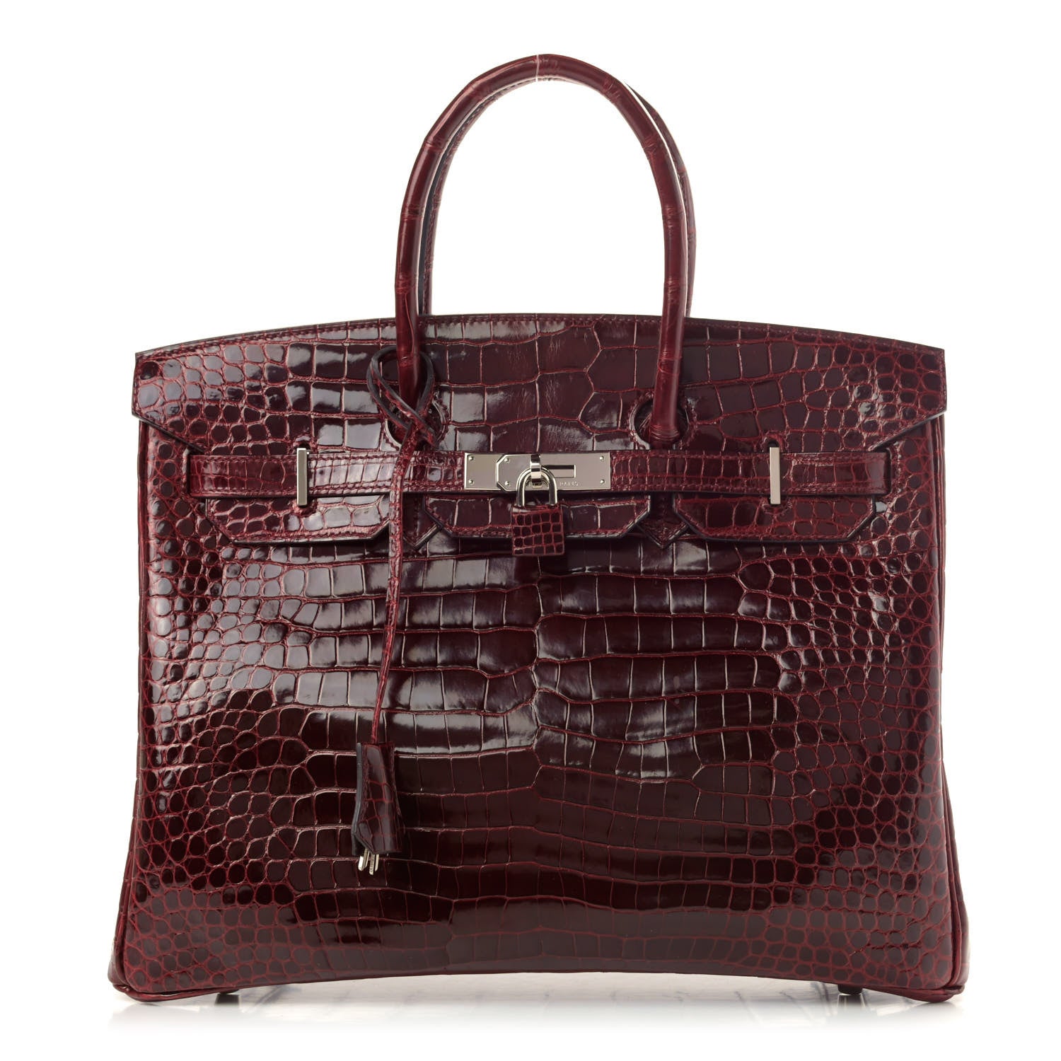 Hermes Shiny Porosus Crocodile Birkin 35 Rouge H 1 of 8