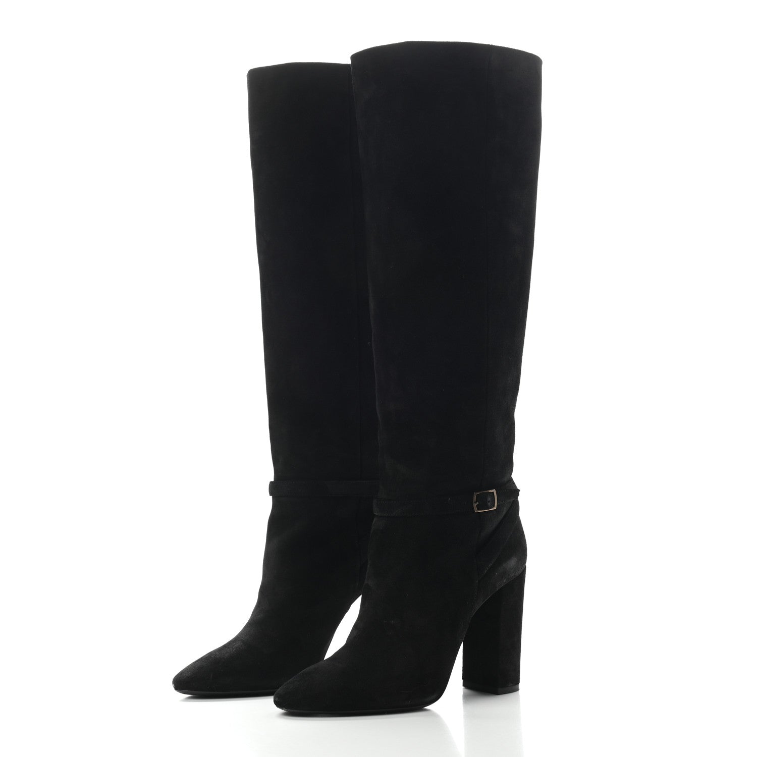 Saint Laurent Suede Knee High Boots 40 Black 4 of 8