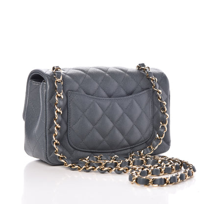 Chanel Caviar Quilted Mini Rectangular Flap Dark Grey 3 of 8