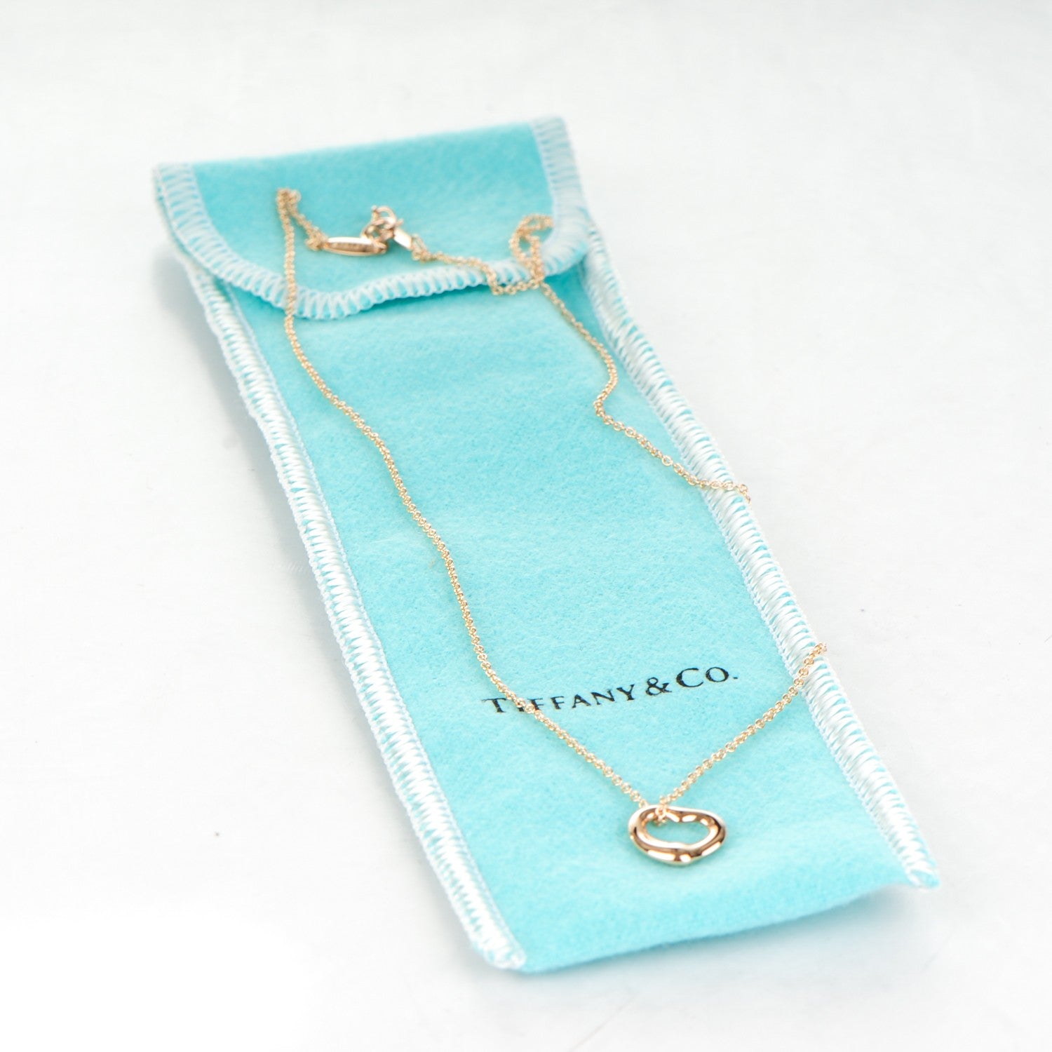 Tiffany 18K Rose Gold Elsa Peretti Open Heart Necklace 9 of 9