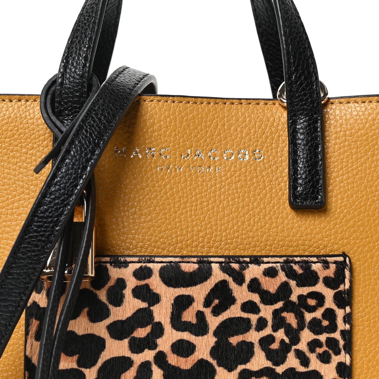 Grained Calfskin Calf Hair Micro Grind Shopper Tote Leopard