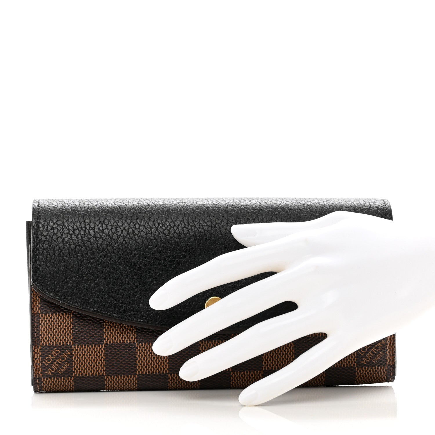 Louis Vuitton Damier Ebene Normandy Wallet Black 2 of 7