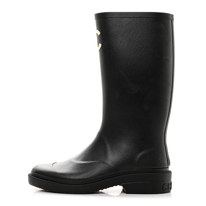Chanel Caoutchouk CC High Boots 36 Black 1 of 8