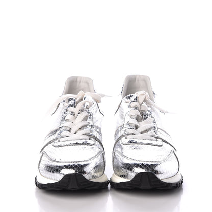 Louis Vuitton Metallic Python Run Away Sneakers 38.5 Silver 2 of 8