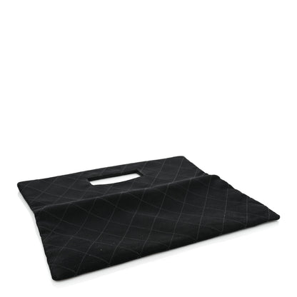 Chanel Satin Stitched Cutout Handle Clutch Black 4 of 8