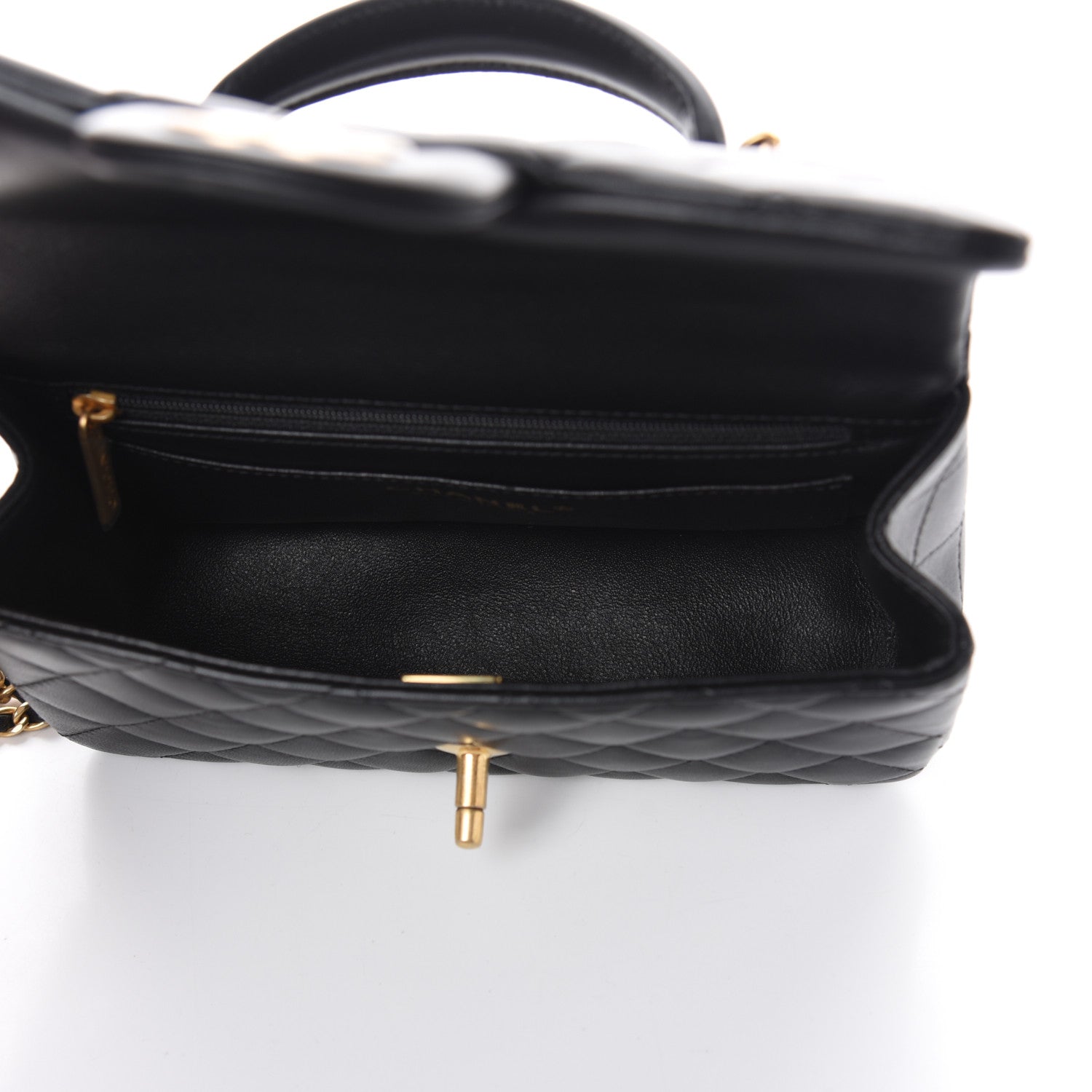 Chanel Lambskin Quilted Mini Top Handle Rectangular Flap Black 5 of 11