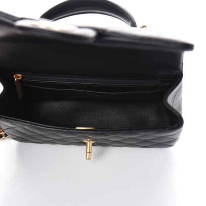 Chanel Lambskin Quilted Mini Top Handle Rectangular Flap Black 5 of 11
