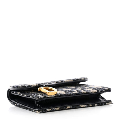 Christian Dior Oblique Saddle Card Holder Blue 4 of 11