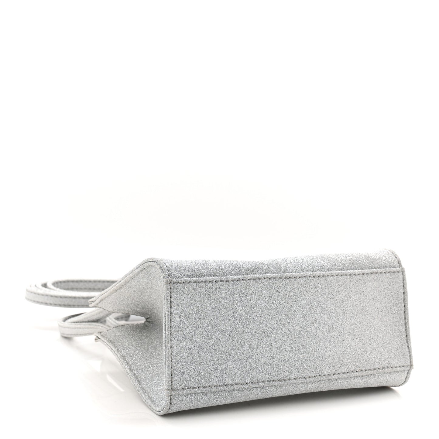 Glitter Microfiber Small Shopping Bag Silver