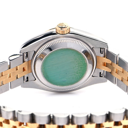 Rolex Stainless Steel 18K Yellow Gold Diamond 26mm Oyster Perpetual Datejust Watch Blue 179173 4 of 4