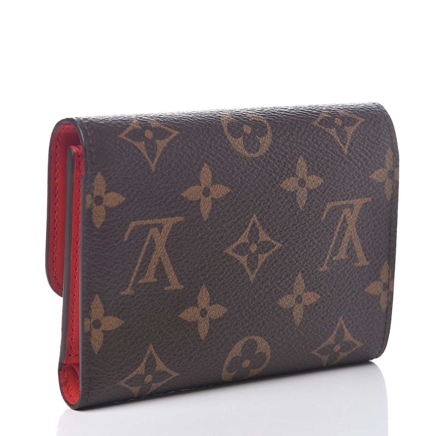 Monogram Flower Lock Compact Wallet Coquelicot