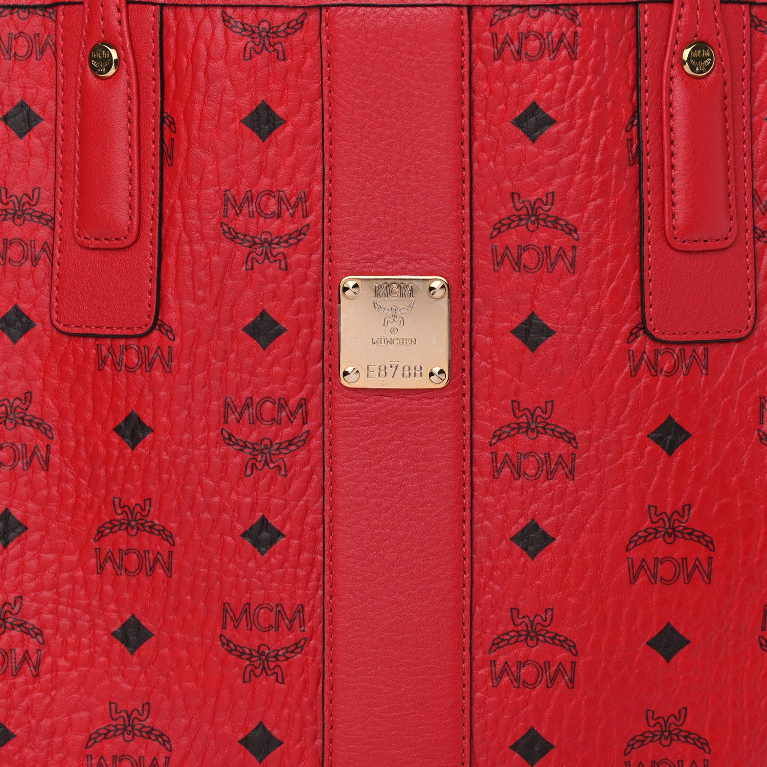 MCM Visetos Large Liz Reversible Shopper Tote Ruby Red 11 of 15