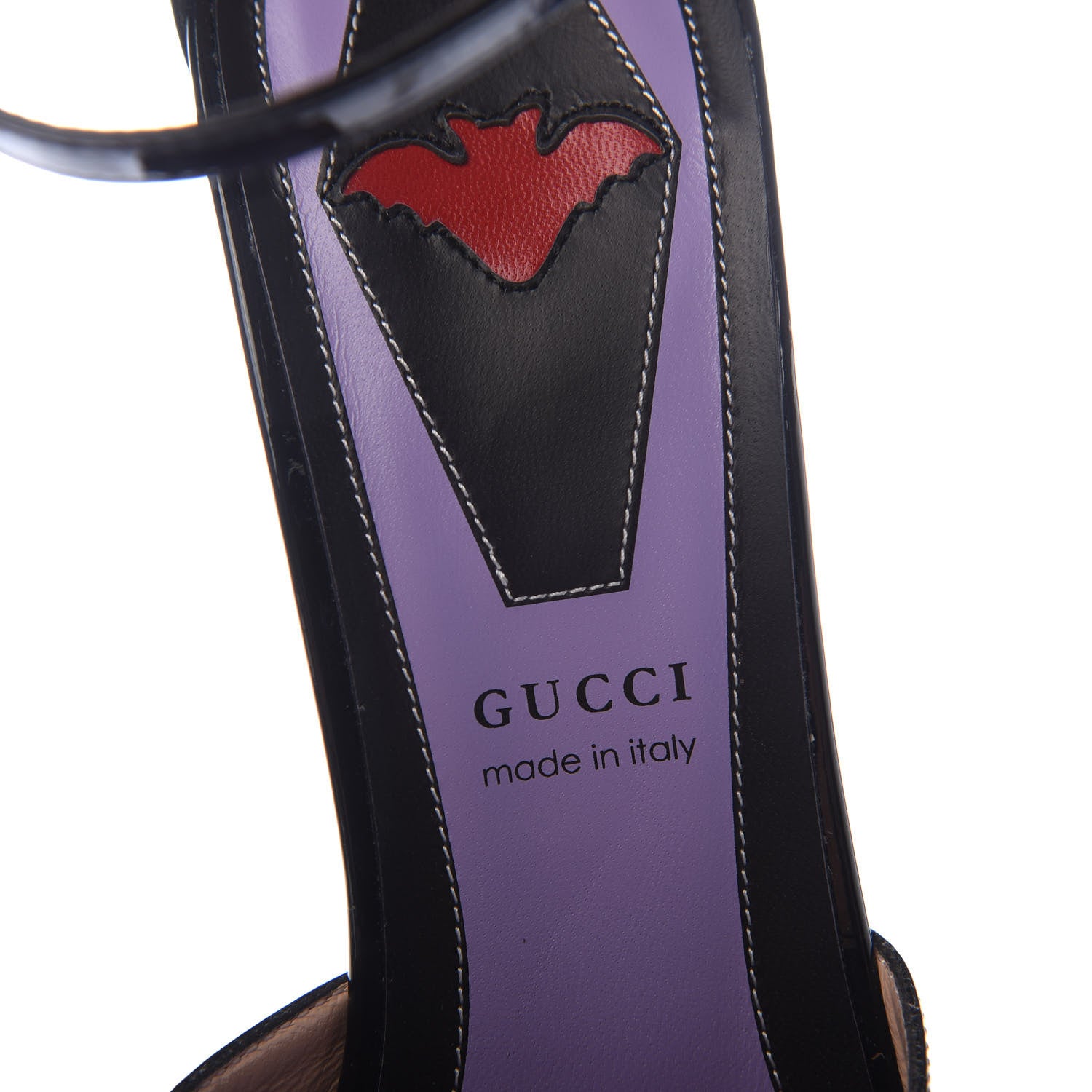 Gucci Patent Crystal GG Bow Sadie Spike Ankle Strap d'Orsay Platform High Heel Pumps 39 Black 6 of 9