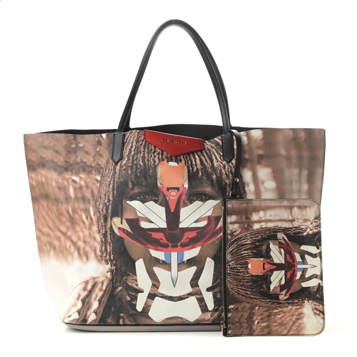 Givenchy Textured Coated Canvas Medium Girl Print Large Antigona Tote Multicolor 1 of 11
