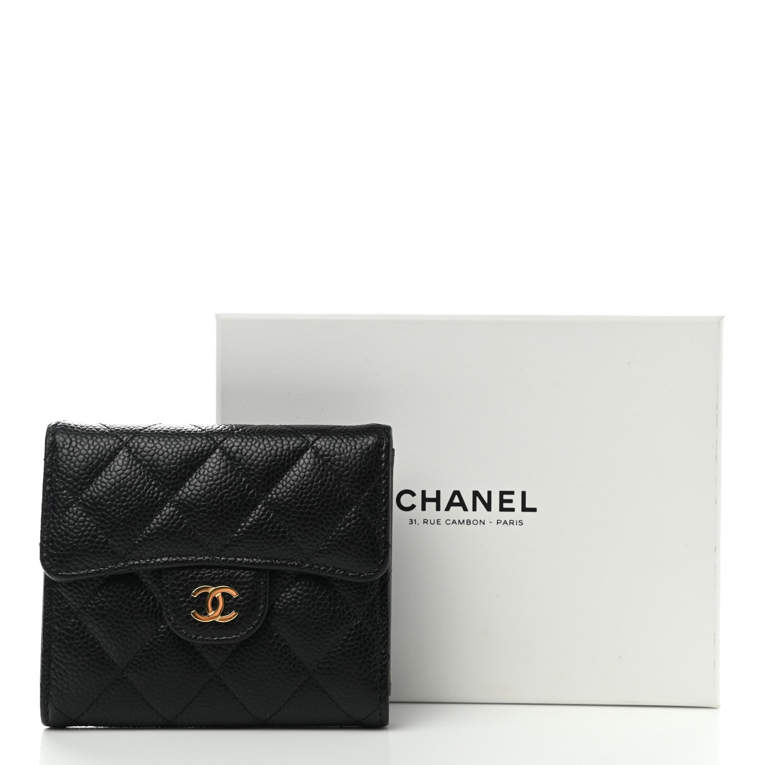 Chanel Caviar Quilted Compact Flap Wallet Black 9 of 9