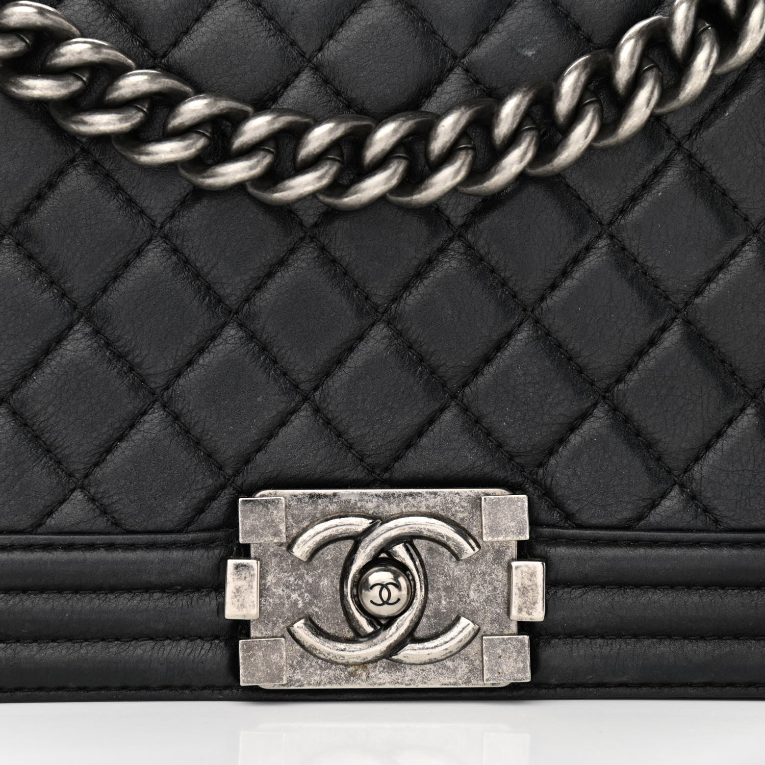 Chanel Lambskin Quilted Medium Boy Flap Black 12 of 15