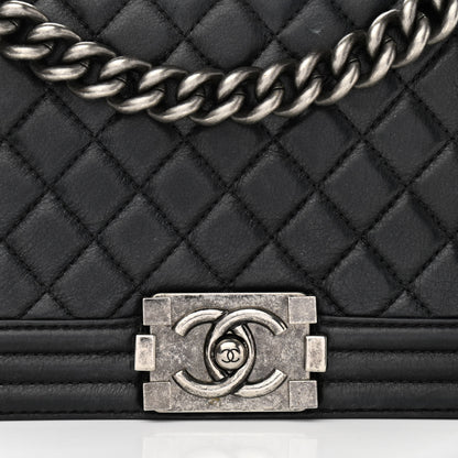 Chanel Lambskin Quilted Medium Boy Flap Black 12 of 15