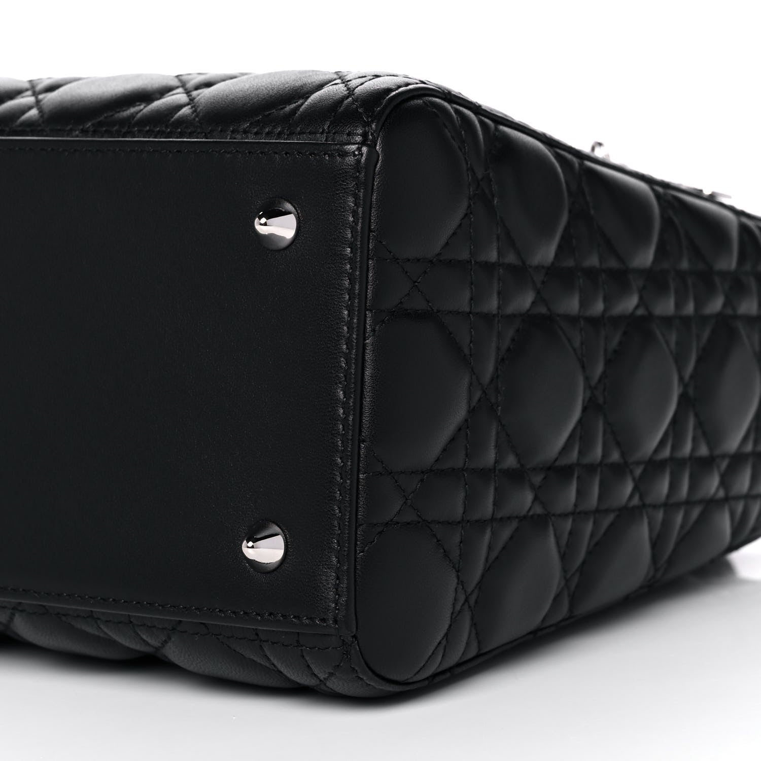 Christian Dior Lambskin Cannage Medium Lady Dior Black 10 of 14