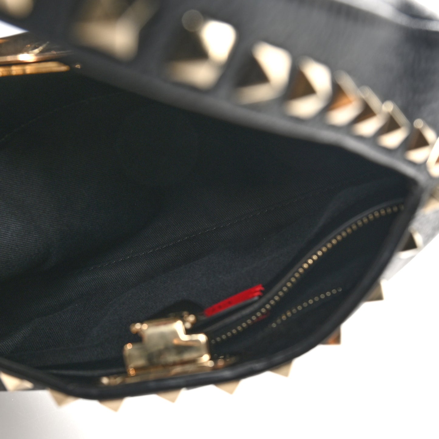 Grained Calfskin Small Rockstud Hobo Black