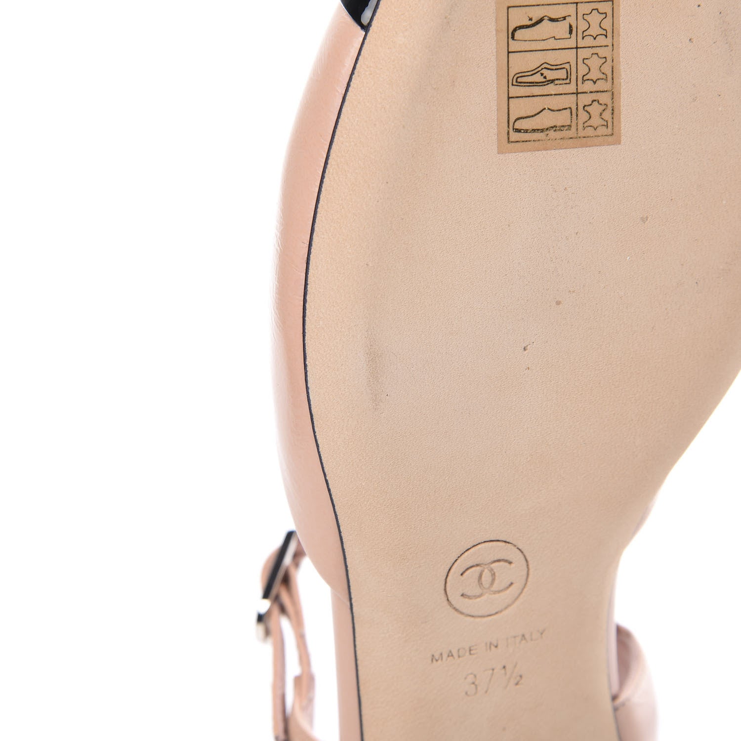 Chanel Crumpled Calfskin Patent Cap Toe Flats 37.5 Pink Black 8 of 9