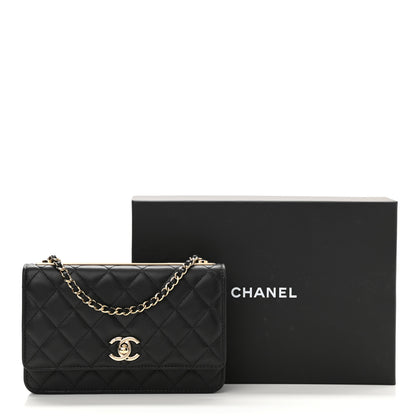 Chanel Lambskin Quilted Trendy CC Wallet On Chain WOC Black 12 of 12
