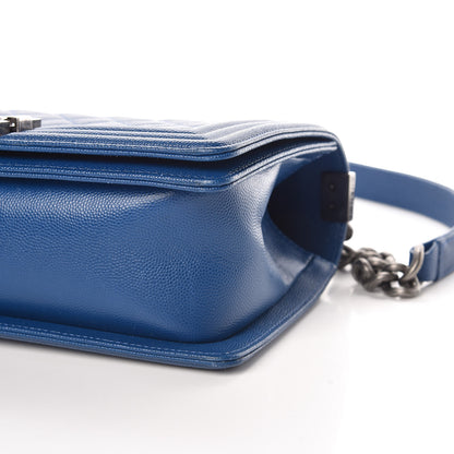 Chanel Caviar Quilted Medium Boy Flap Blue 9 of 13