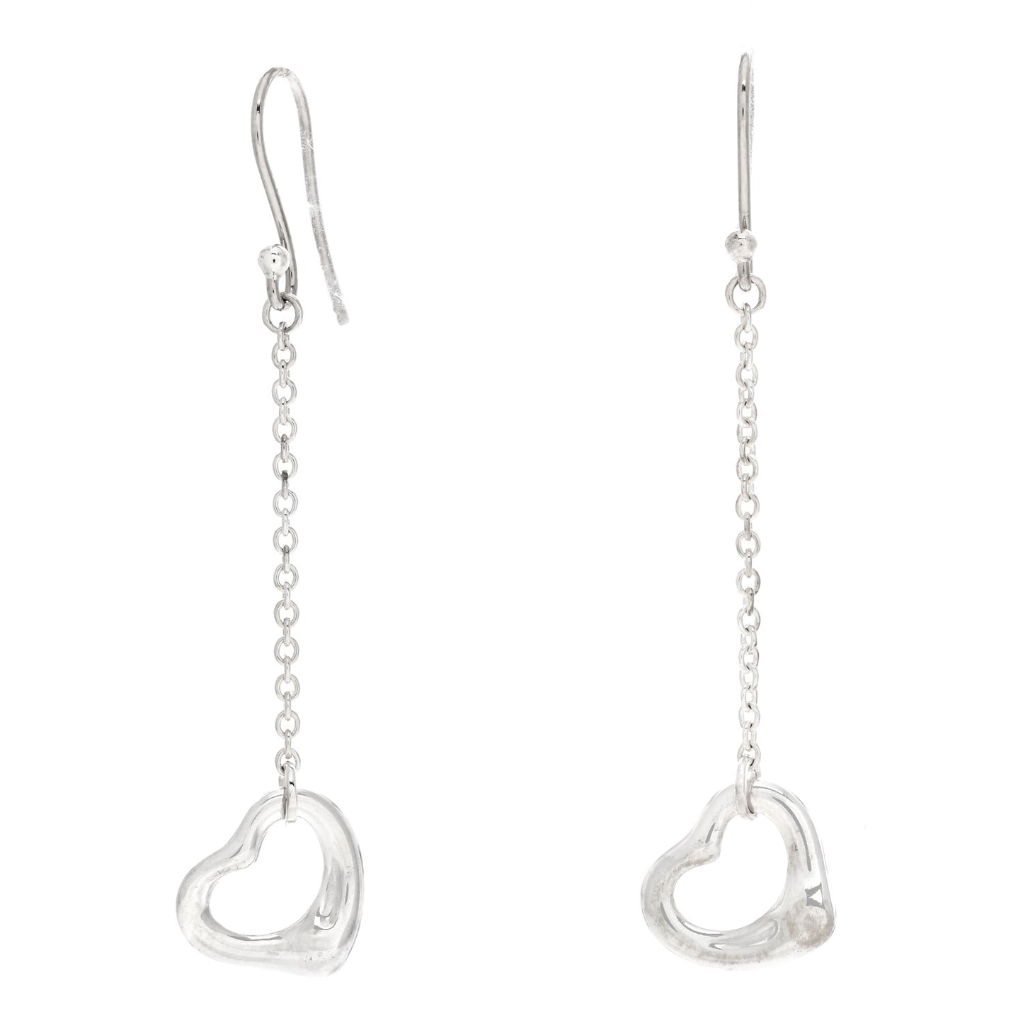 Sterling Silver Elsa Peretti Open Heart Drop Earrings