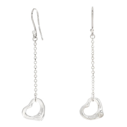 Tiffany Sterling Silver Elsa Peretti Open Heart Drop Earrings 1 of 3
