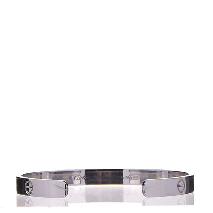 Cartier 18K White Gold LOVE Cuff Bracelet 18 3 of 5