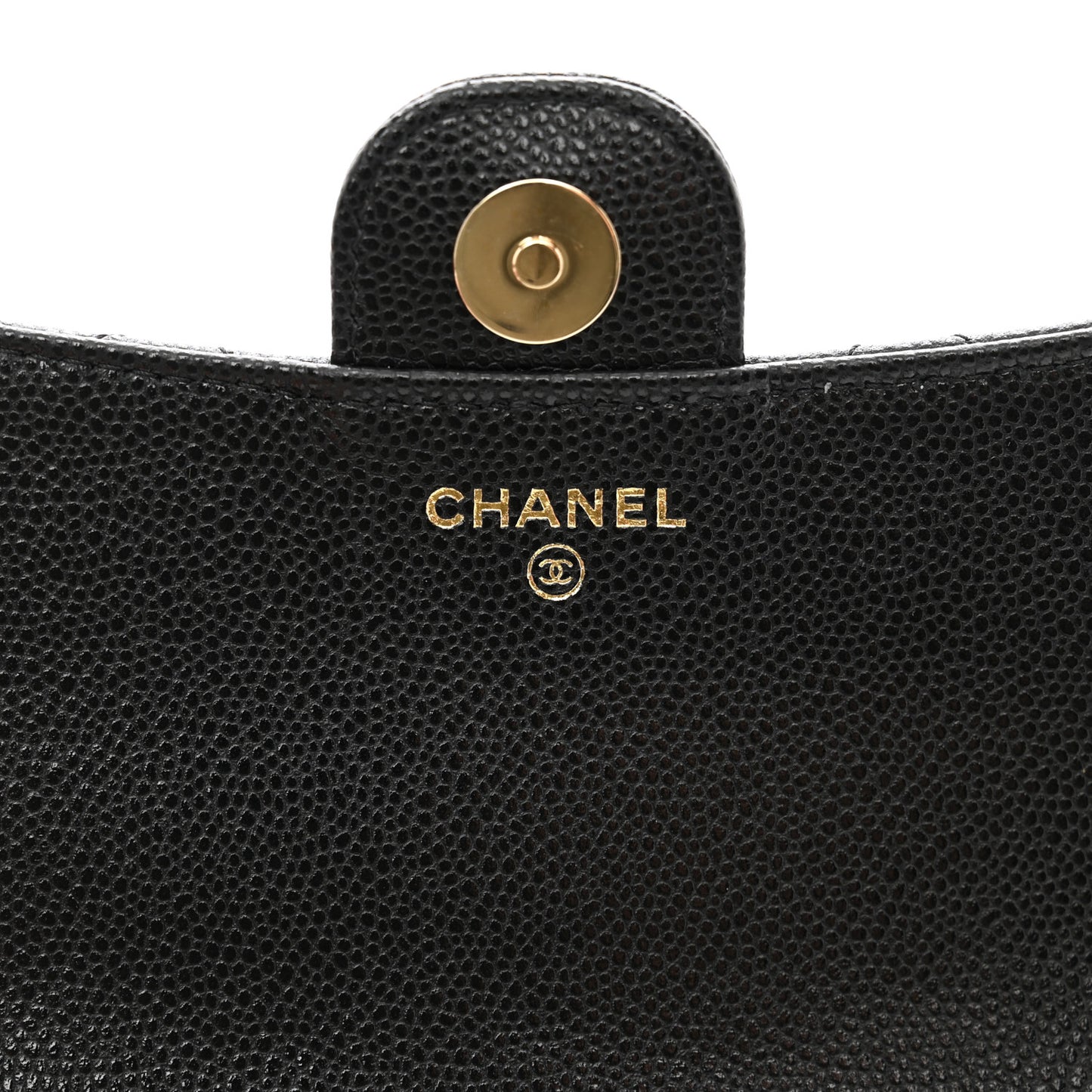 Caviar Quilted Flap Phone Holder With Chain Black