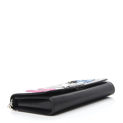 Louis Vuitton Epi LV Stories Twist Chain Wallet Black 4 of 11