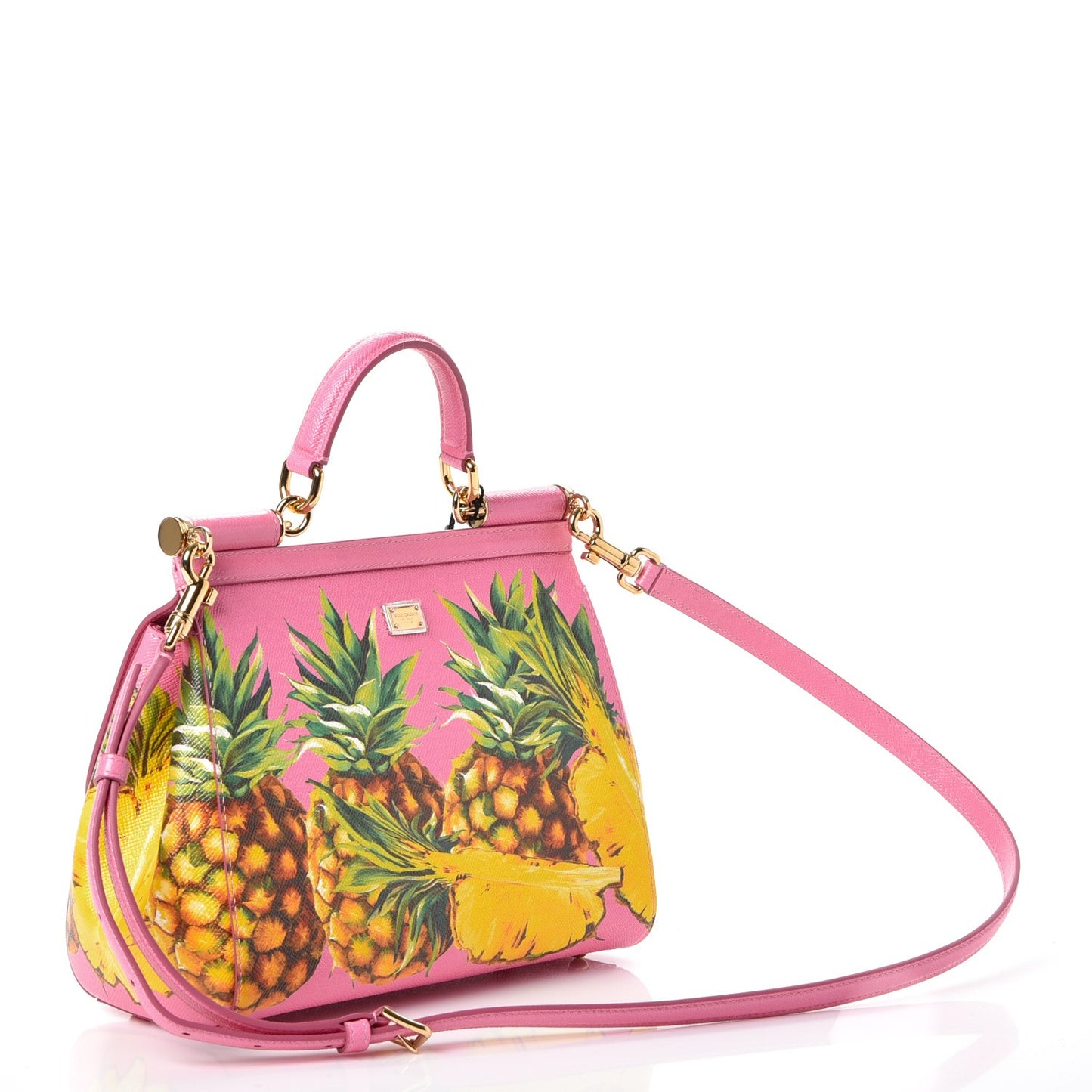 Dauphine Pineapple Print Medium Miss Sicily Satchel Rosa