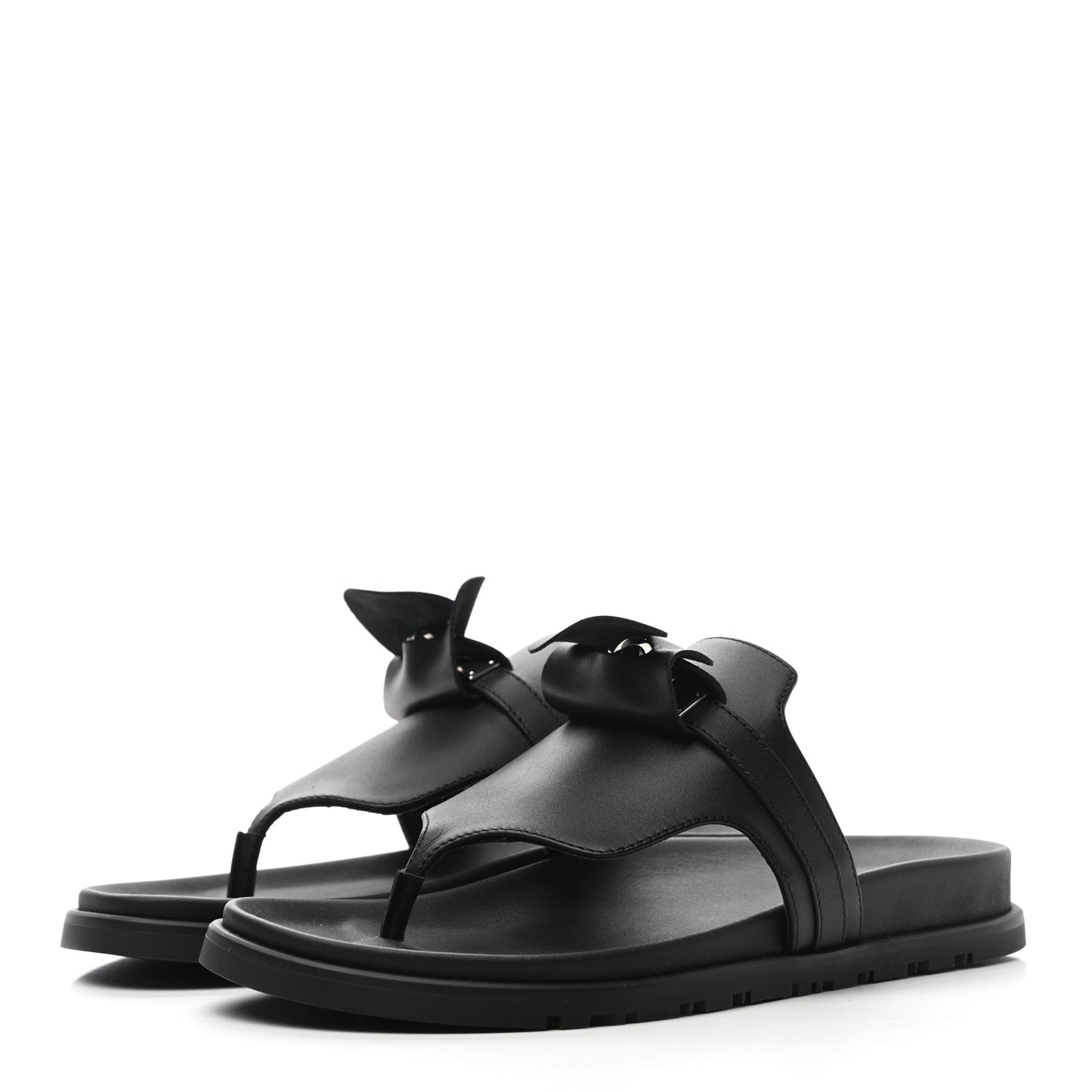 Calfskin Womens Empire Sandals 38 Black