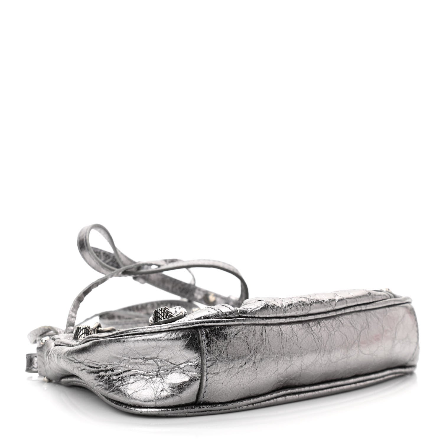 Balenciaga Metallic Agneau Arena Le Cagole Purse With Chain Mini Silver 4 of 9