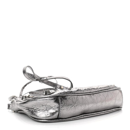 Balenciaga Metallic Agneau Arena Le Cagole Purse With Chain Mini Silver 4 of 9