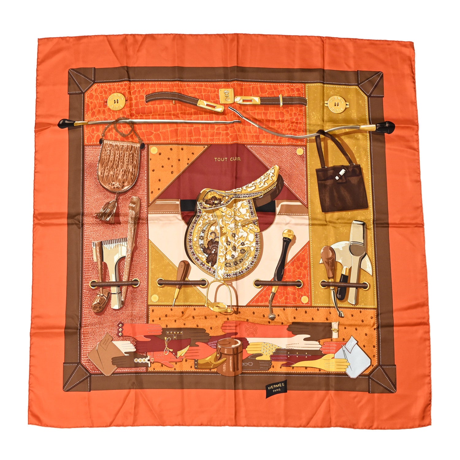 Hermes Silk Tout Cuir Scarf 90 1 of 4