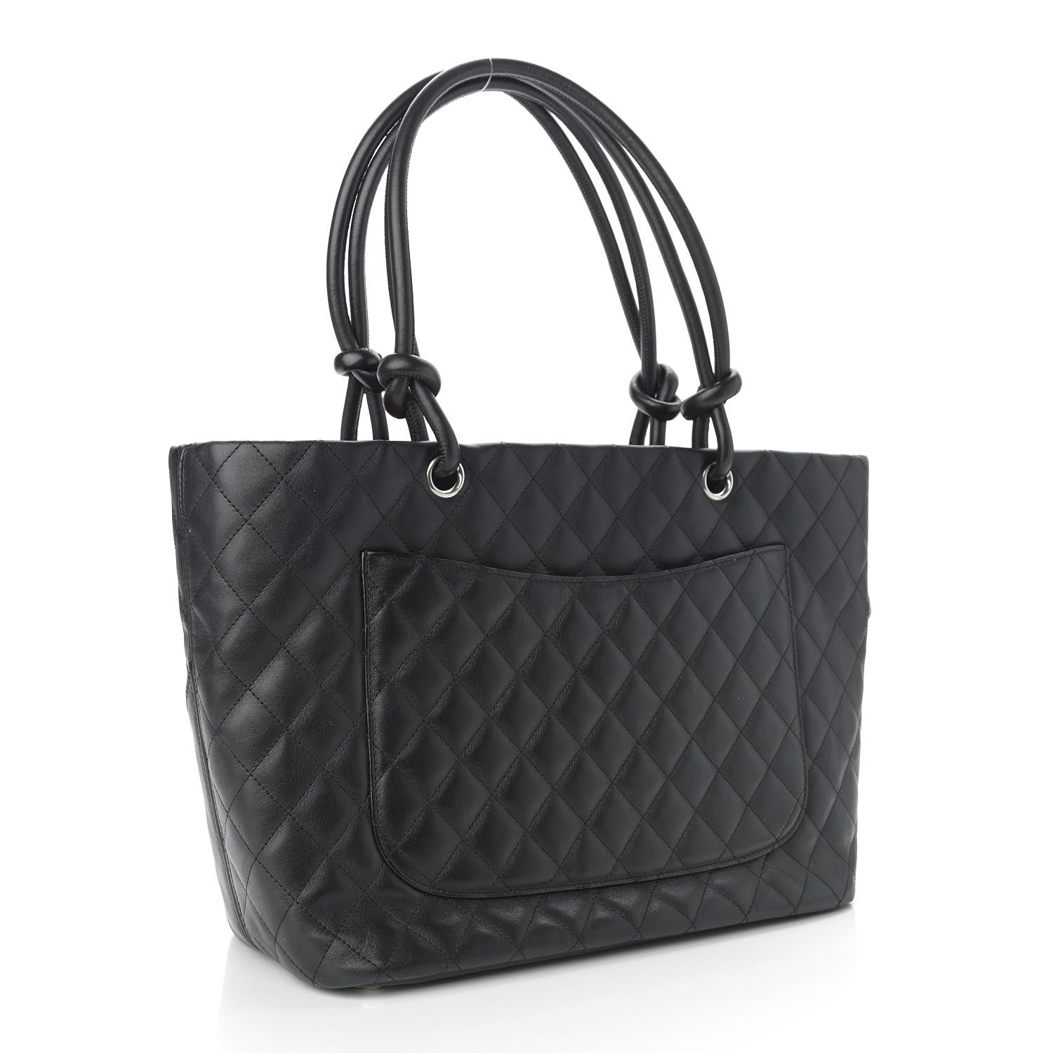 Chanel Calfskin Quilted Large Cambon Tote Black White 3 of 12