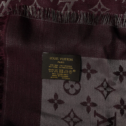 Louis Vuitton Silk Lurex Wool Monogram Shine Shawl Amarante 3 of 3