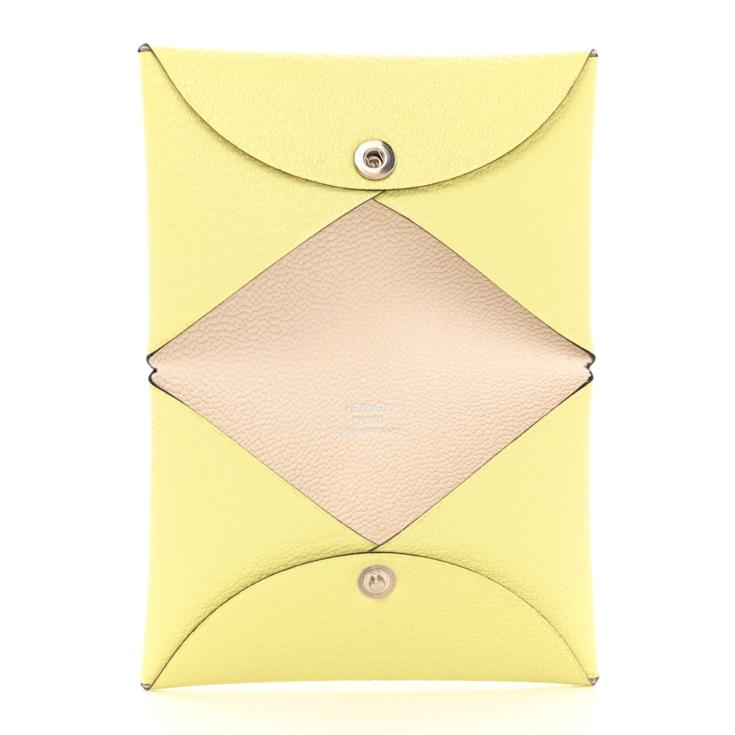 Hermes Chevre Mysore Verso Calvi Card Case Jaune Bourgeon Nata 5 of 8