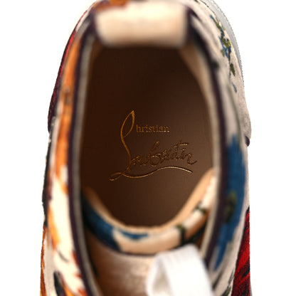 Christian Louboutin Velvet Floral Bip Bip Orlato High Top Flat Sneakers 37 Beige 8 of 8