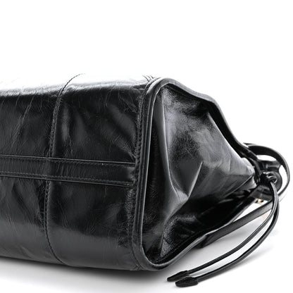 Prada Glossy Calfskin Triangle Large Bonnie Shoulder Bag Black 10 of 11