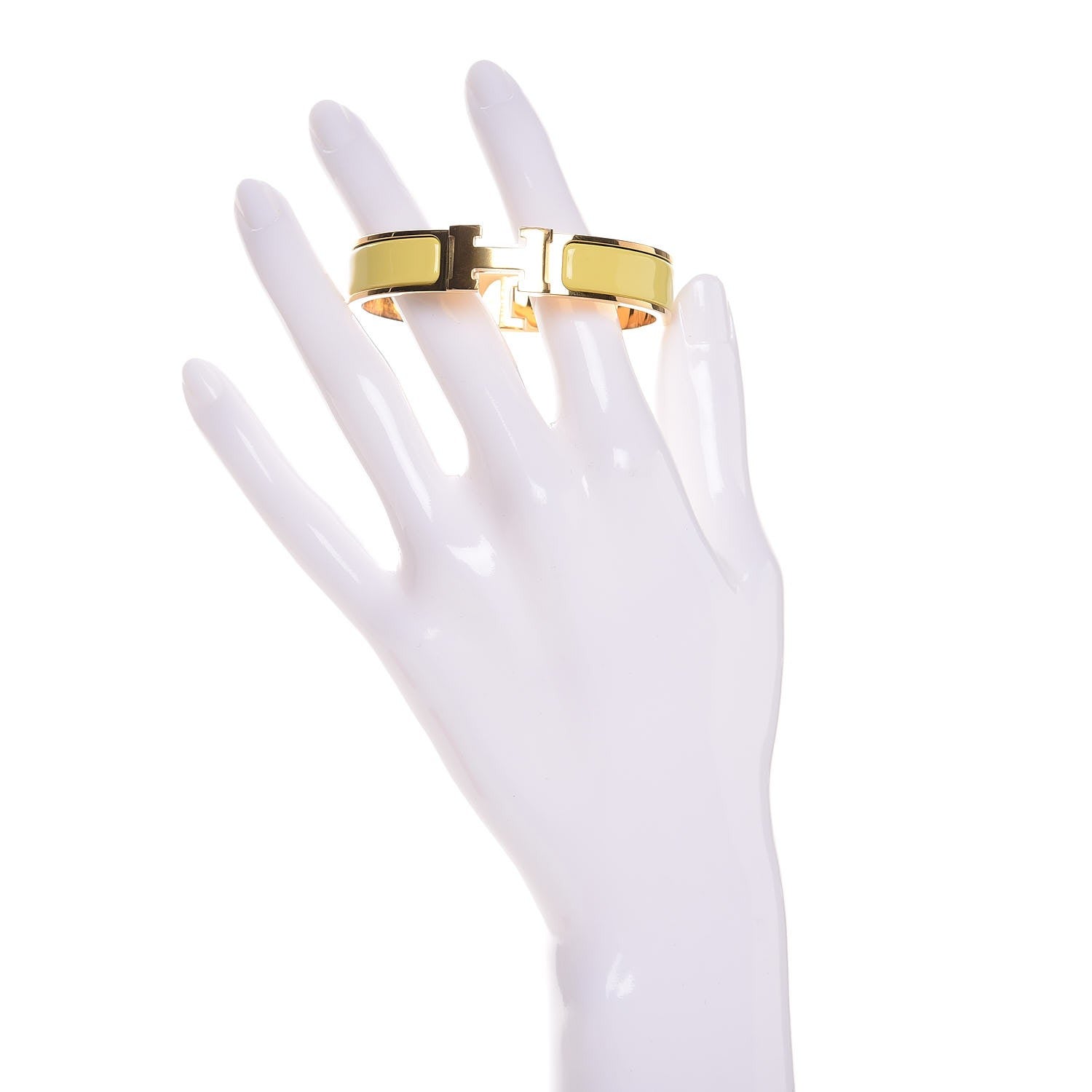 Hermes Enamel Narrow Clic Clac H Bracelet PM Jaune D'Or 2 of 6