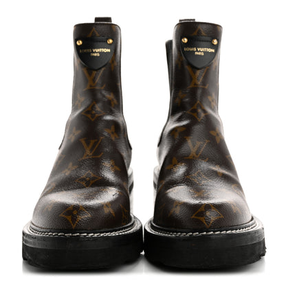 Louis Vuitton Patent Monogram LV Beaubourg Ankle Boots 39 Black 3 of 11