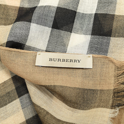 Burberry Linen Giant Check Lightweight Scarf Camel 3 of 6