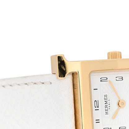 Hermes Stainless Steel Epsom 21mm Heure H Hour Quartz Watch Blanc 6 of 8