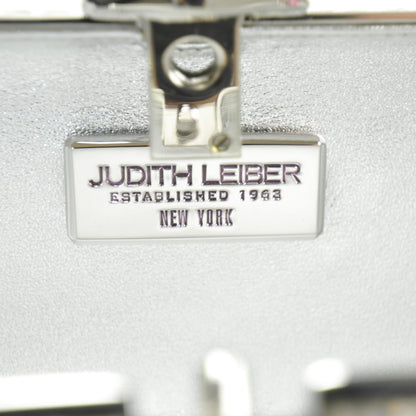 Judith Leiber Clear Austrian Crystal Studded Minaudiere Clutch Silver 7 of 8