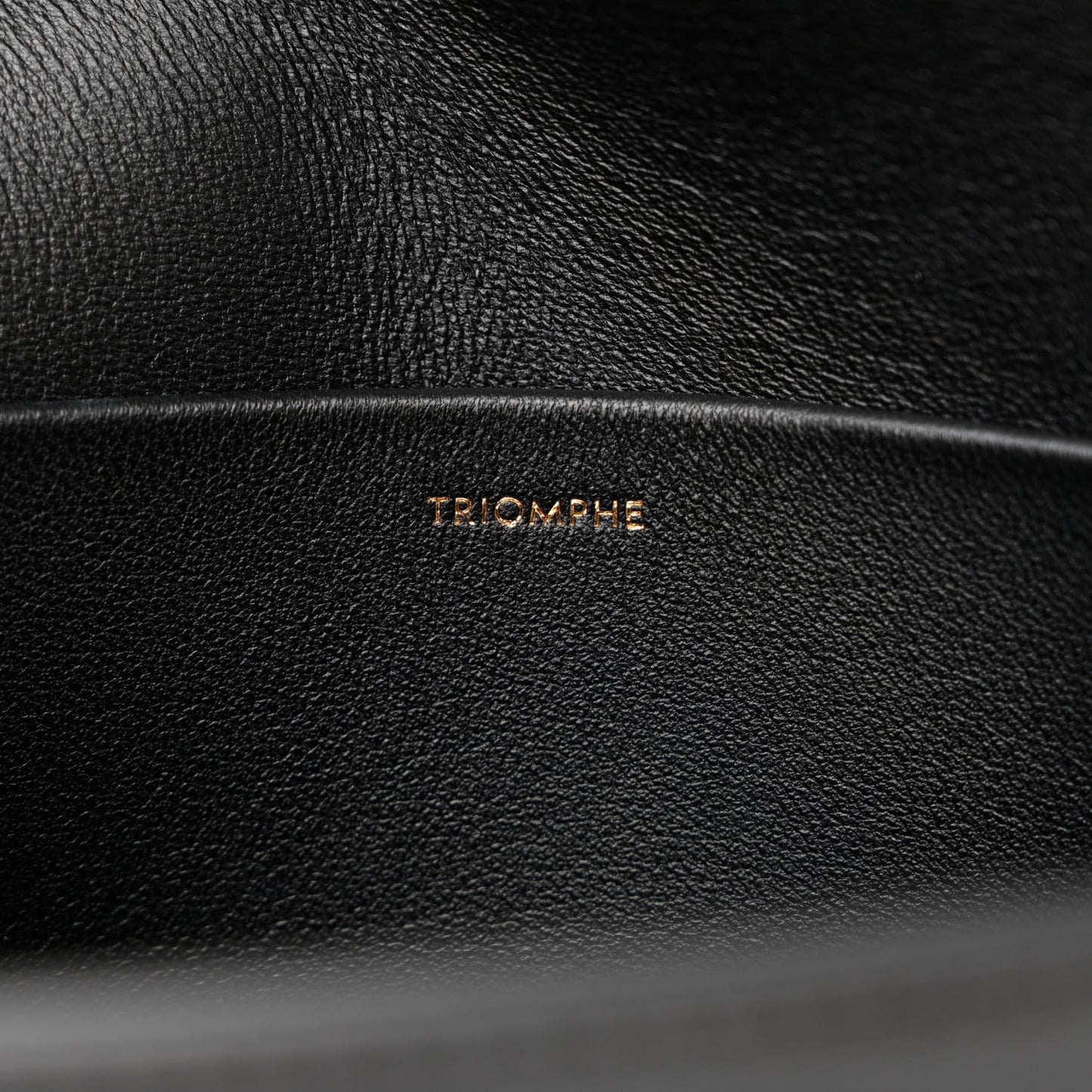 Shiny Calfskin Triomphe Shoulder Bag Black