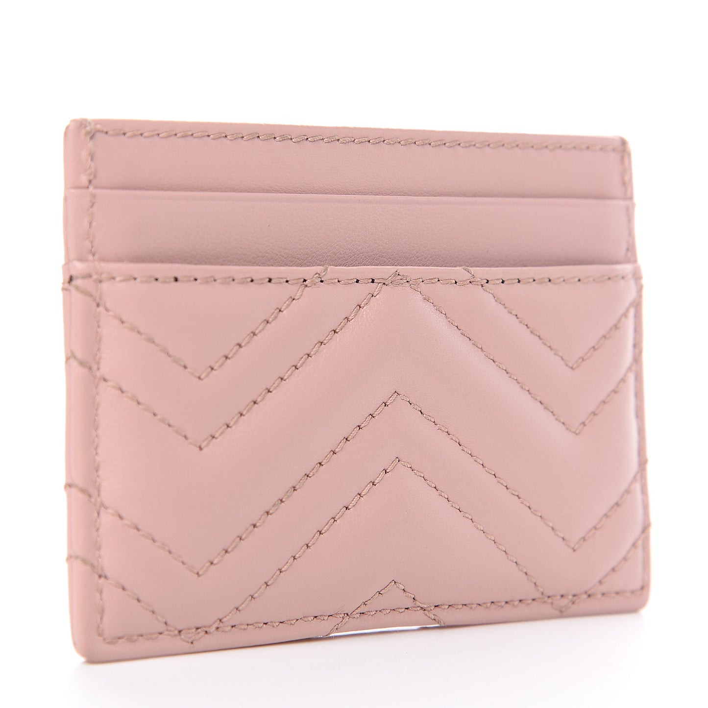 Calfskin Matelasse GG Marmont Card Holder Perfect Pink