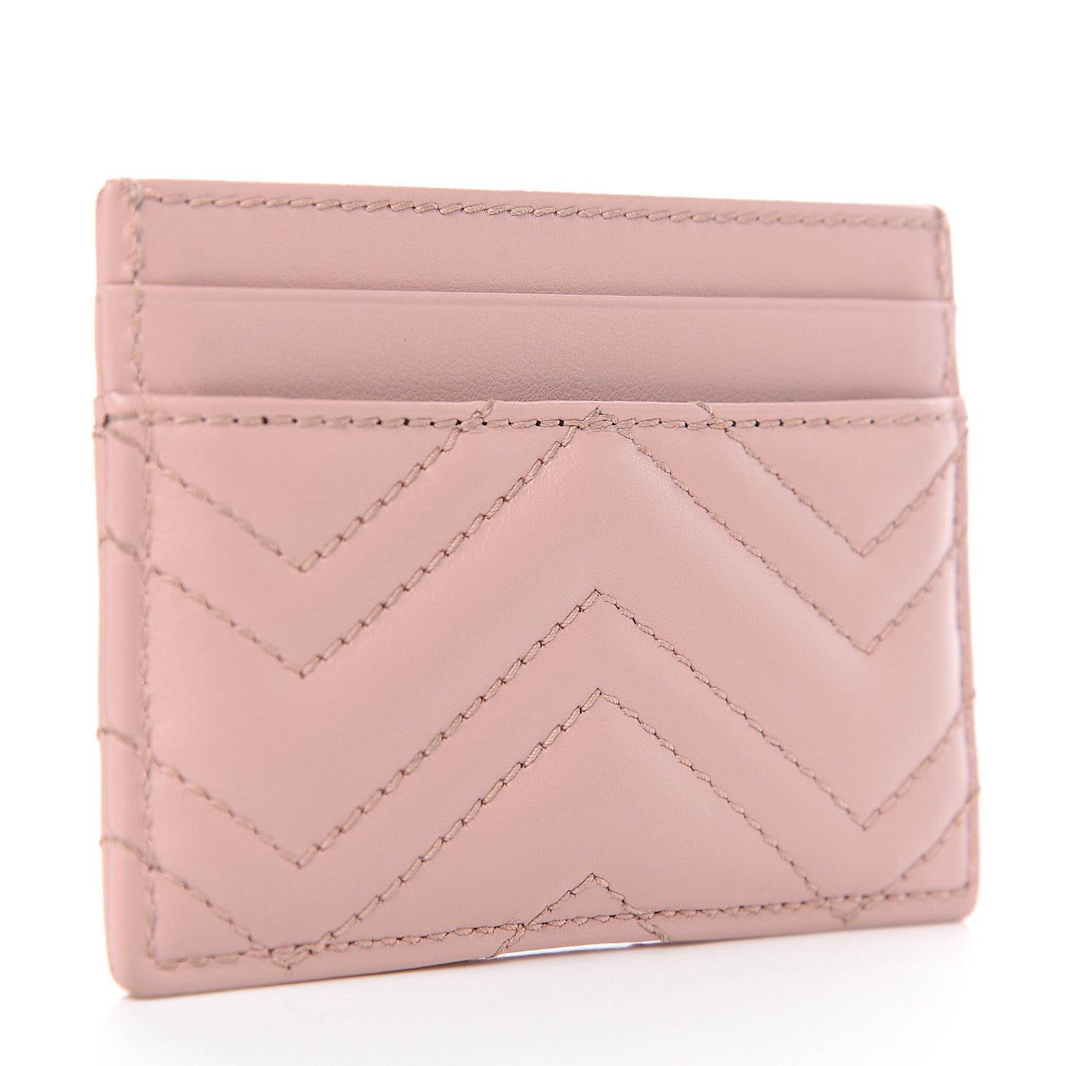 Gucci Calfskin Matelasse GG Marmont Card Holder Perfect Pink 2 of 6